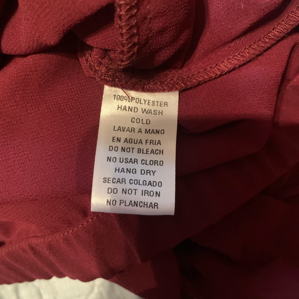 Maroon Sheer Crop Blouse With Flutter Sleeve. - image 6